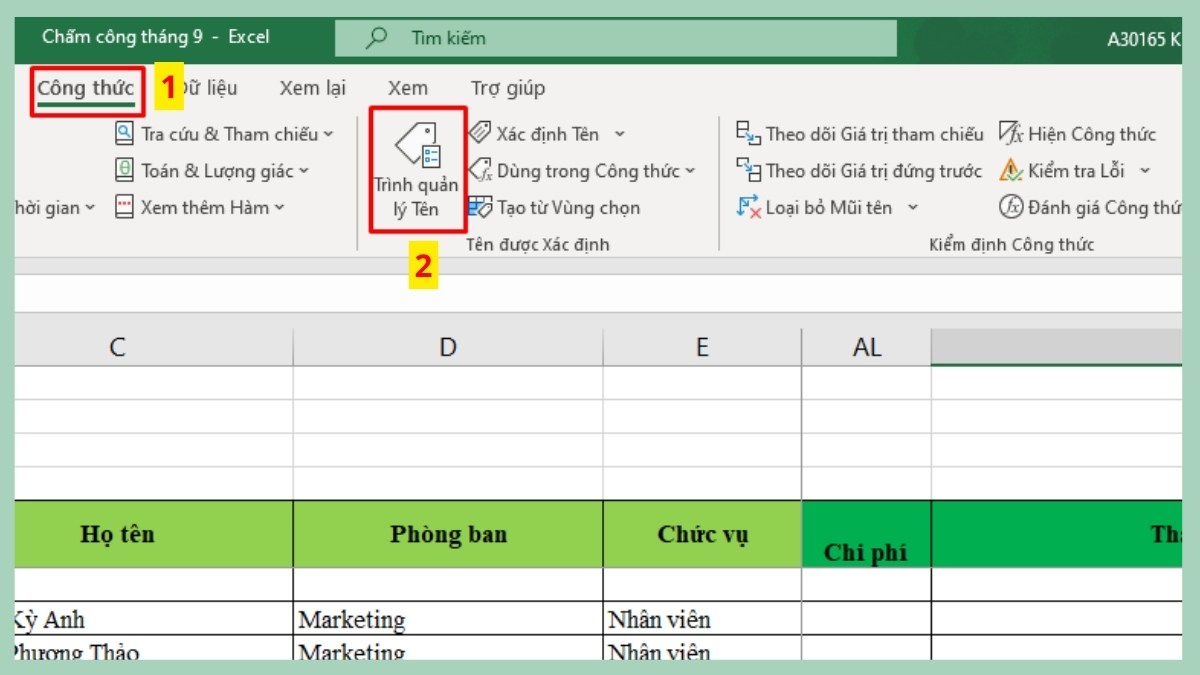 Cách chỉnh sửa hoặc xóa tên vùng dữ liệu trong Excel  1