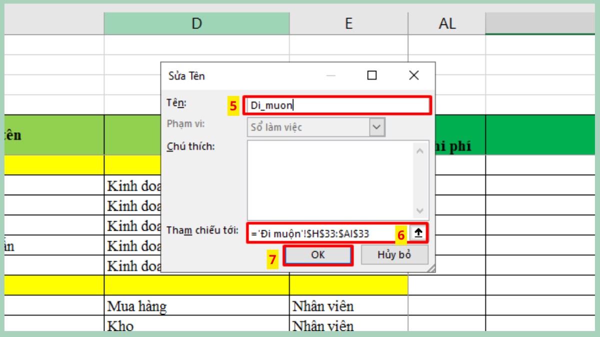 Cách chỉnh sửa hoặc xóa tên vùng dữ liệu trong Excel 3
