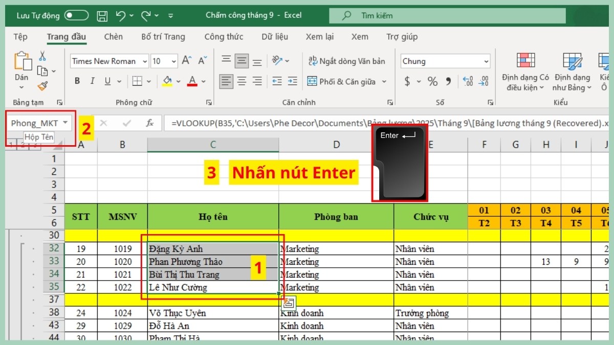 3 cách đặt tên vùng trong Excel chi tiết 1