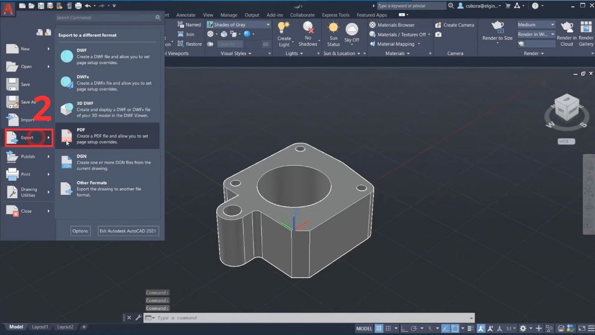 Cách xuất mô hình 3D trong AutoCAD 2