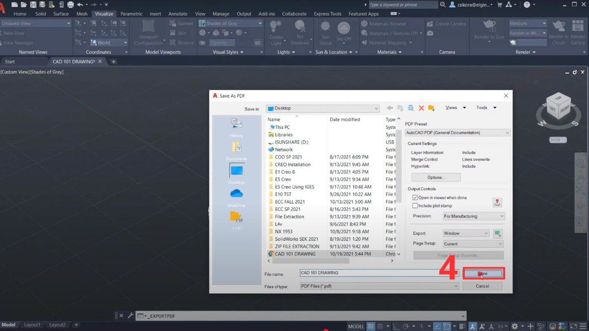 Cách xuất mô hình 3D trong AutoCAD 4