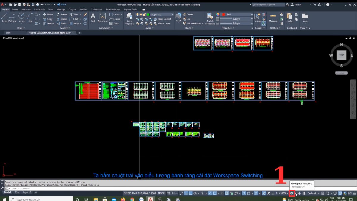 Cách chuyển giao diện từ AutoCAD 2D sang 3D 1