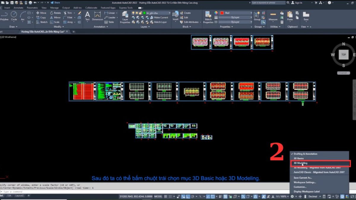 Cách chuyển giao diện từ AutoCAD 2D sang 3D 2