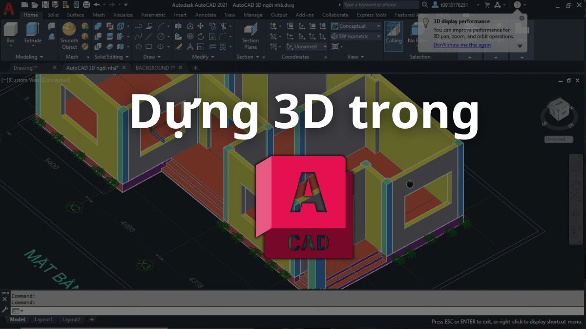 Cách dựng 3D trong AutoCAD đơn giản cho người mới bắt đầu