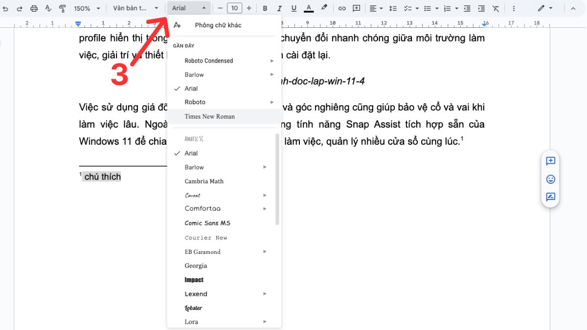 Hướng dẫn định dạng footnote trong Google Docs 3