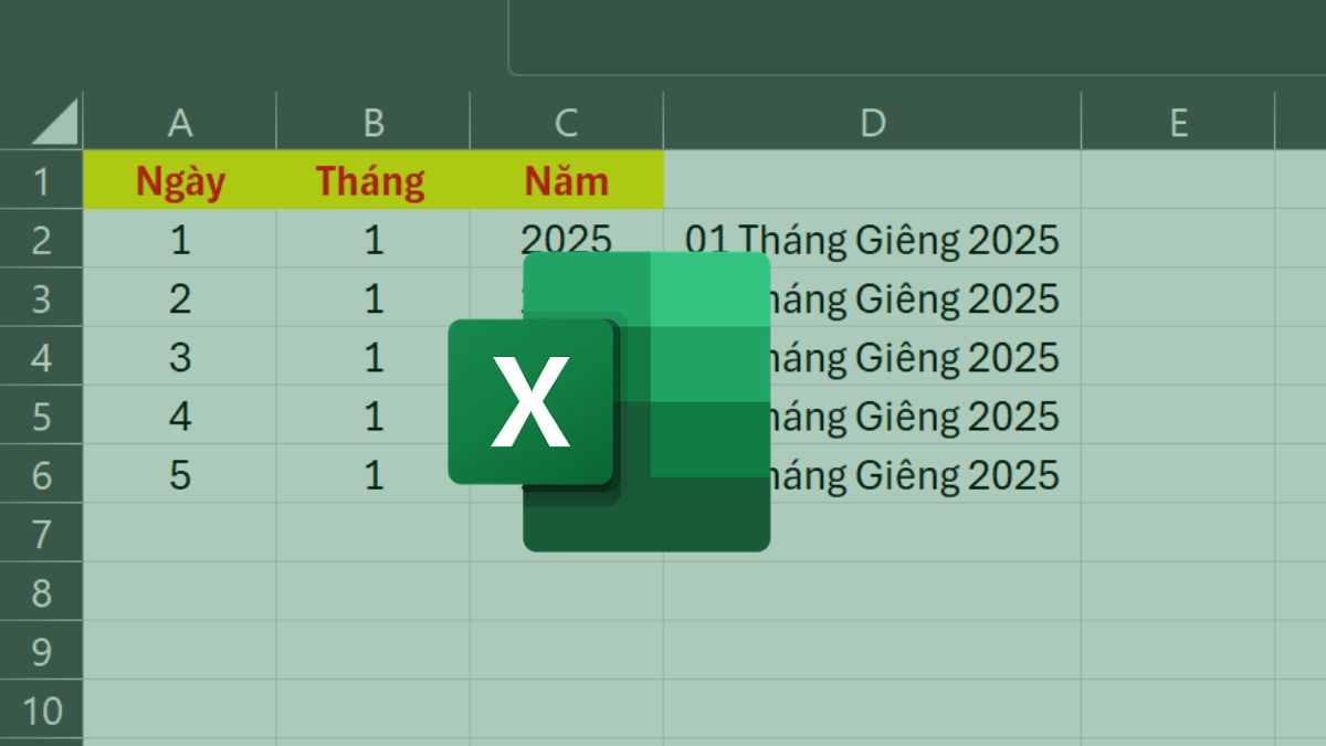 Trường hợp cần gộp ngày tháng năm