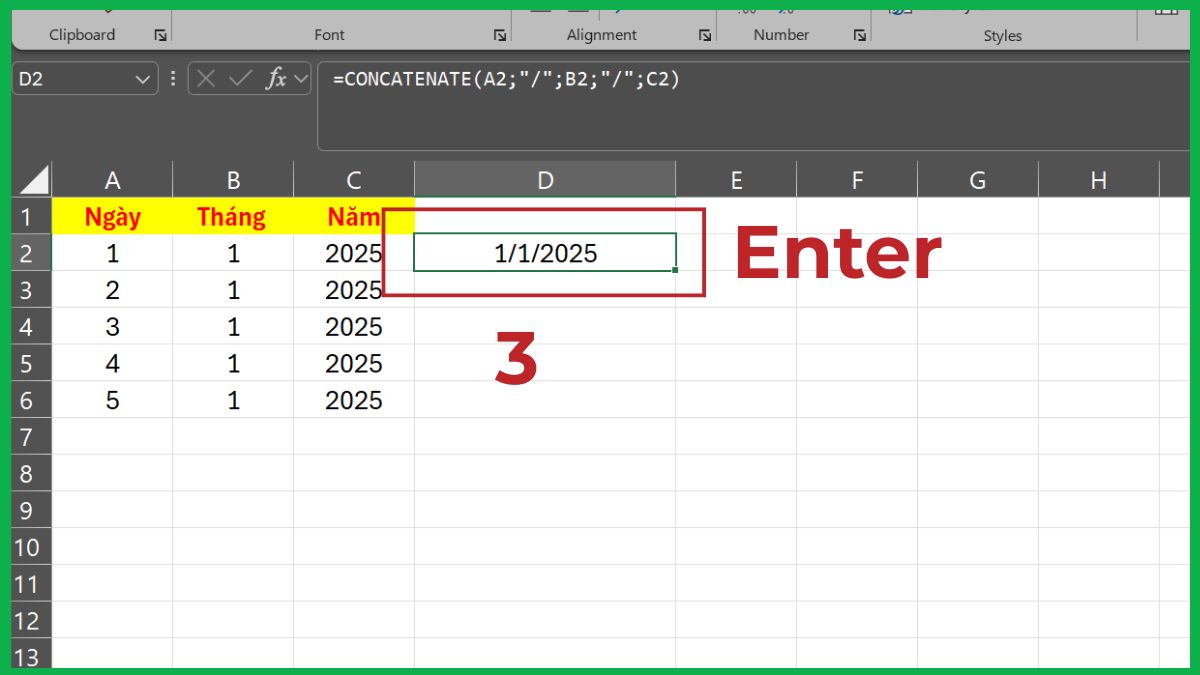 3 cách gộp ngày tháng năm trong Excel phổ biến nhất 10