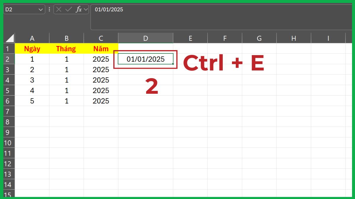 3 cách gộp ngày tháng năm trong Excel phổ biến nhất 2