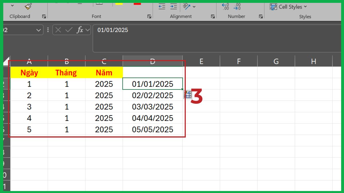 3 cách gộp ngày tháng năm trong Excel phổ biến nhất 3