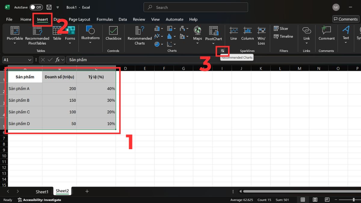 3 cách hiển thị phần trăm trên biểu đồ cột Excel dễ thực hiện 7