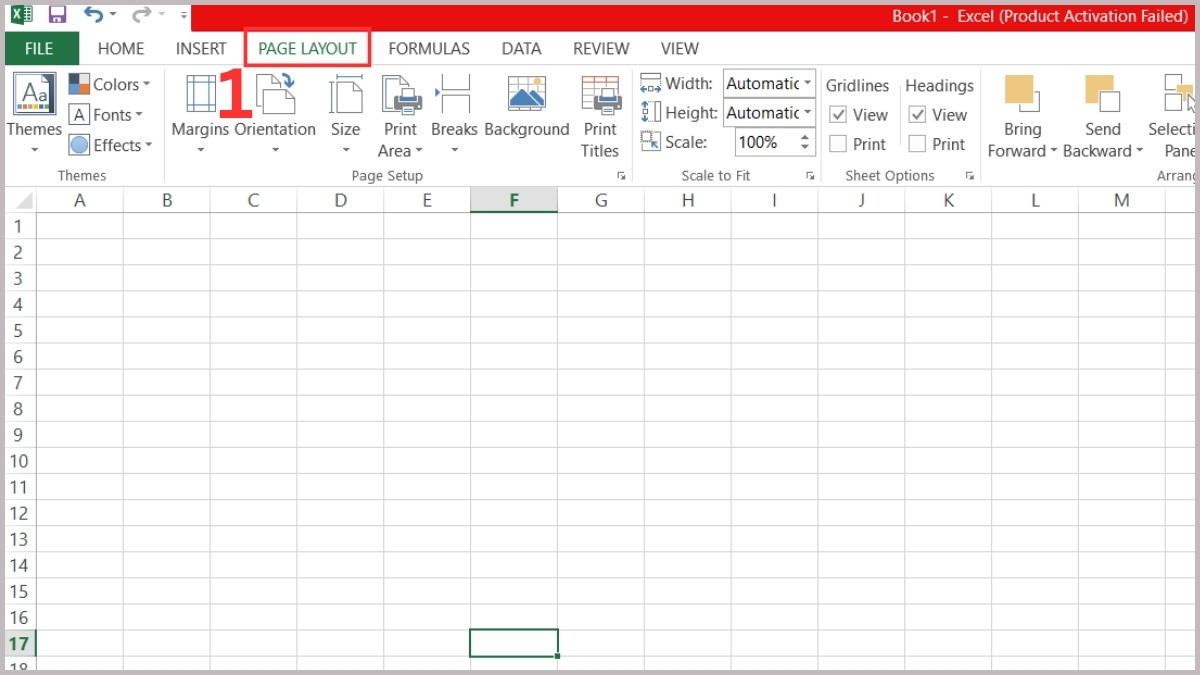 Cách in ngang trong Excel bằng Page Layout 1