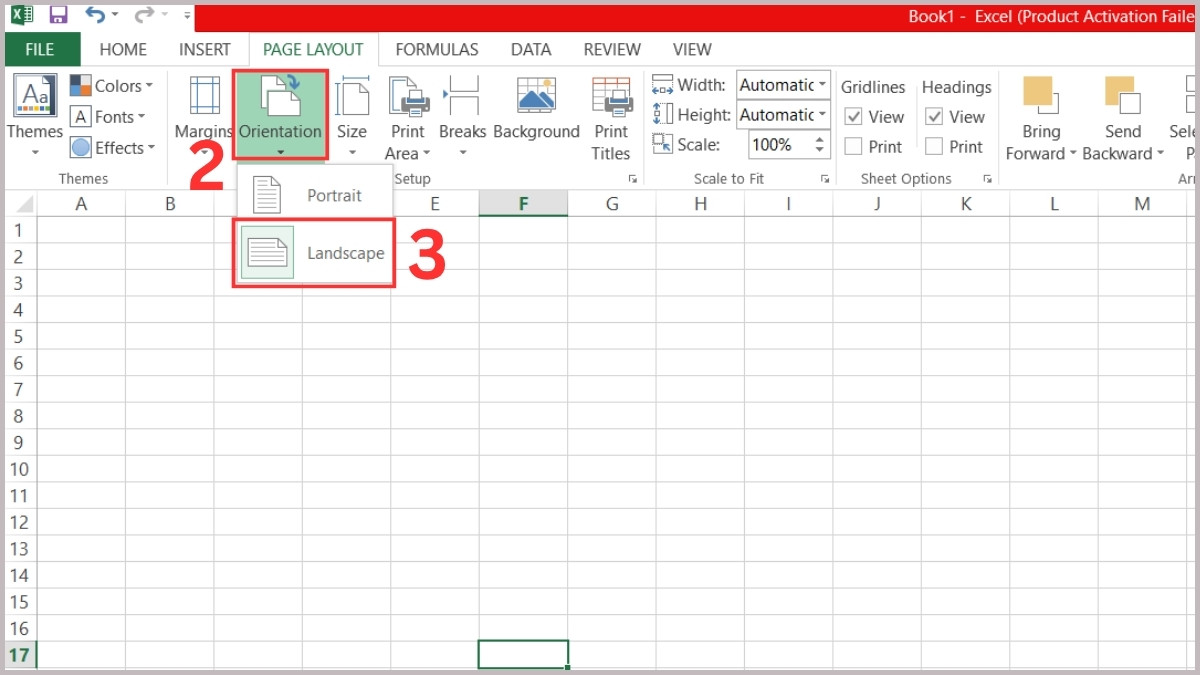 Cách in ngang trong Excel bằng Page Layout 2
