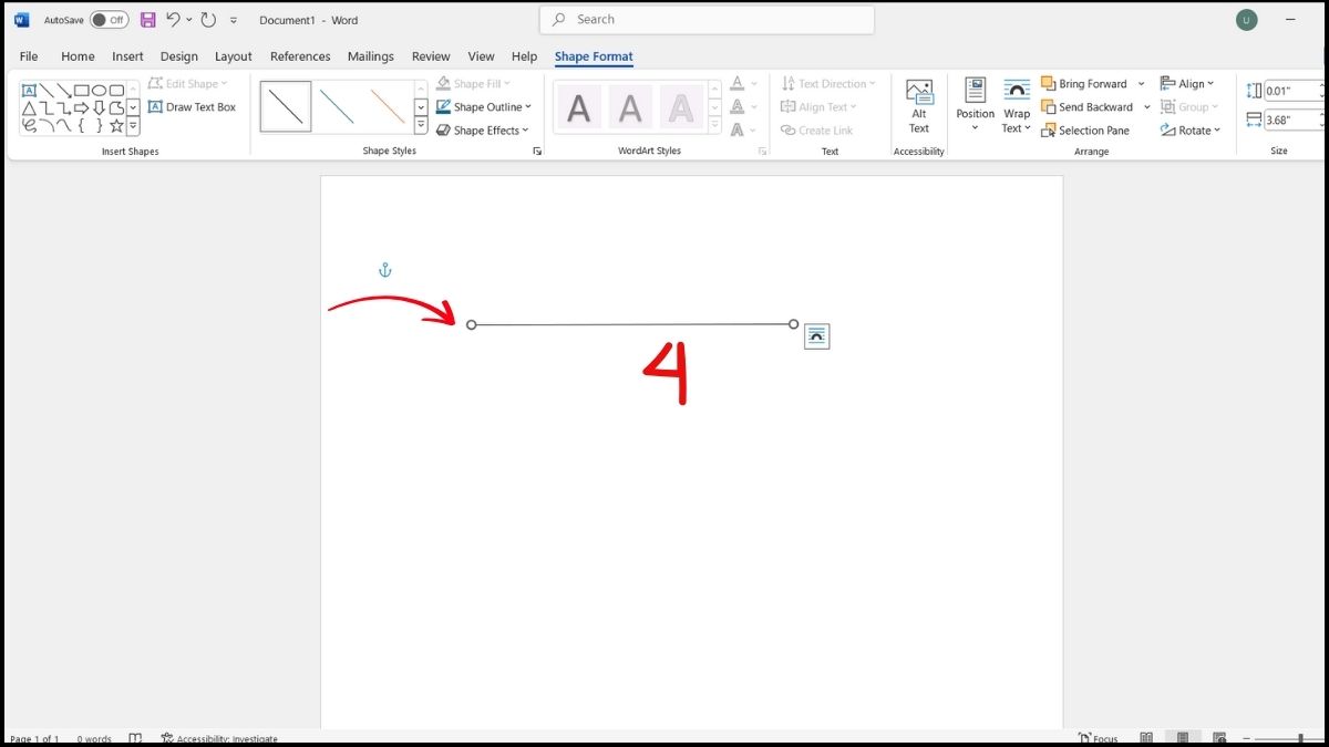 Cách kẻ đường thẳng trong Word bằng Shapes 2