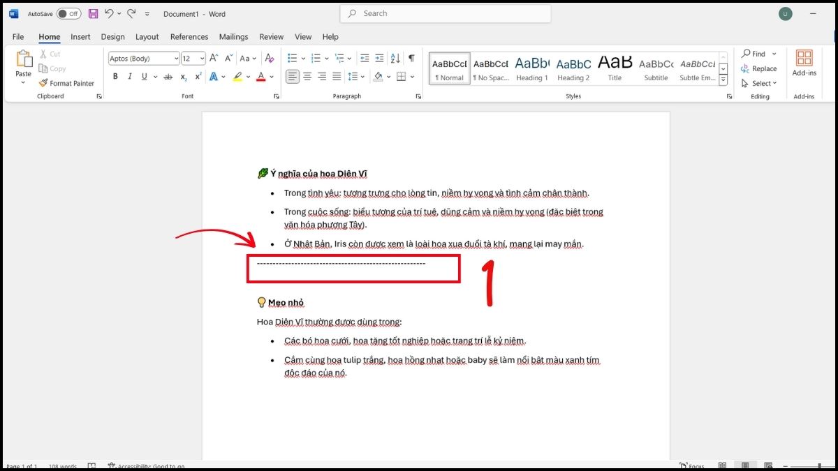 Cách kẻ đường thẳng trong Word bằng phím tắt Auto Format 1