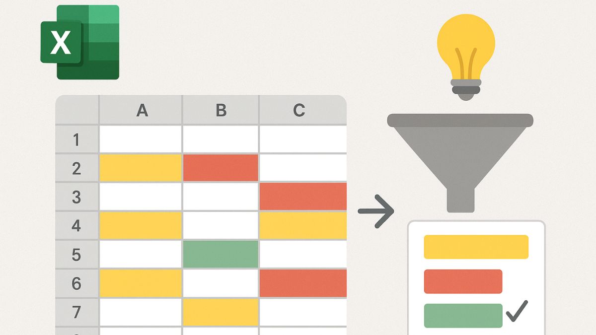 Nguyên tắc hoạt động của tính năng lọc theo màu trong Excel
