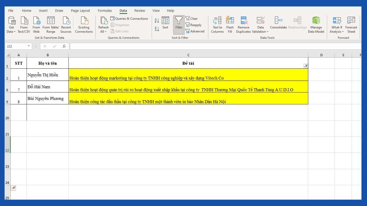 Hướng dẫn 4 cách lọc theo màu trong Excel phổ biến 3