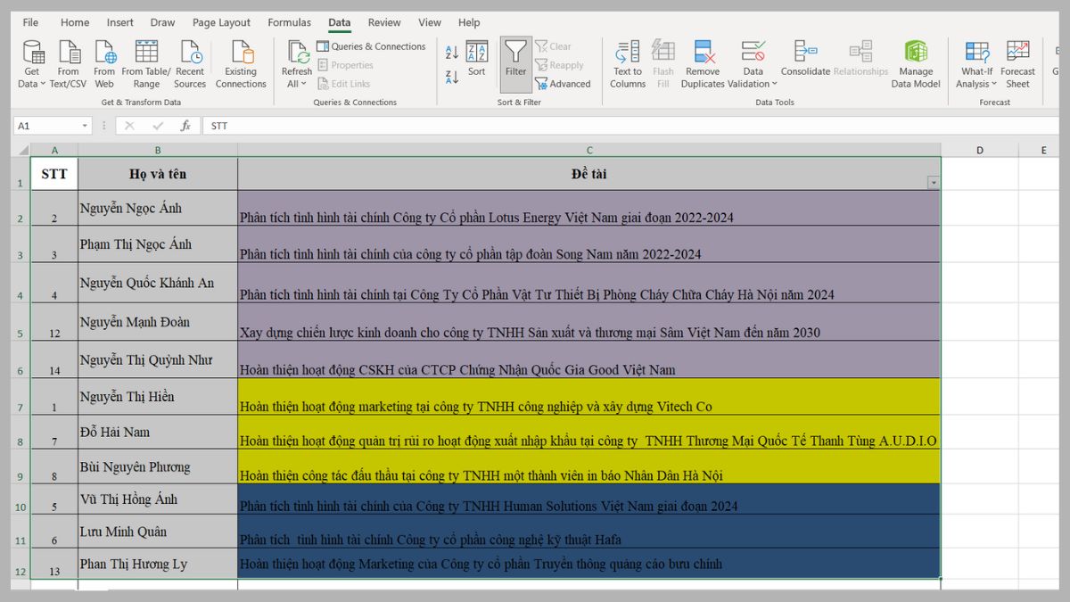 Hướng dẫn 4 cách lọc theo màu trong Excel phổ biến 7