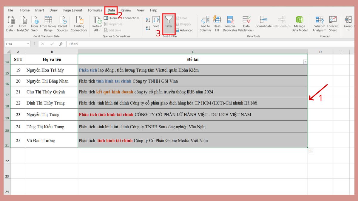 Hướng dẫn 4 cách lọc theo màu trong Excel phổ biến 8