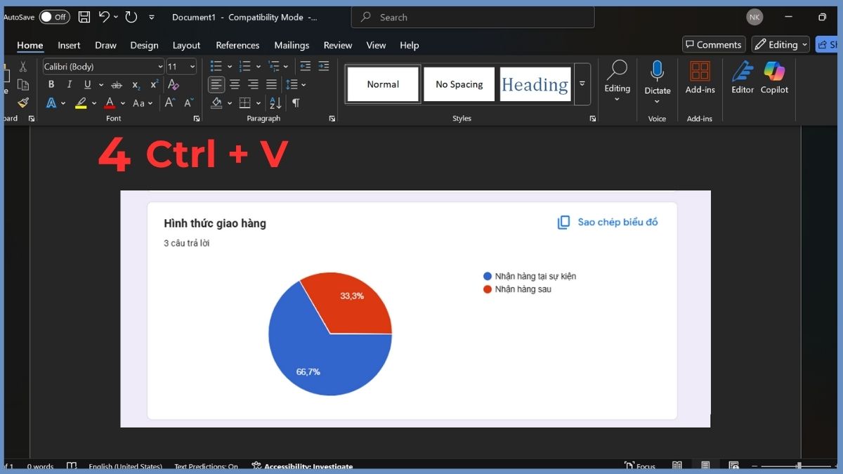 3 cách sao chép biểu đồ từ Google Form sang Word dễ dàng 3