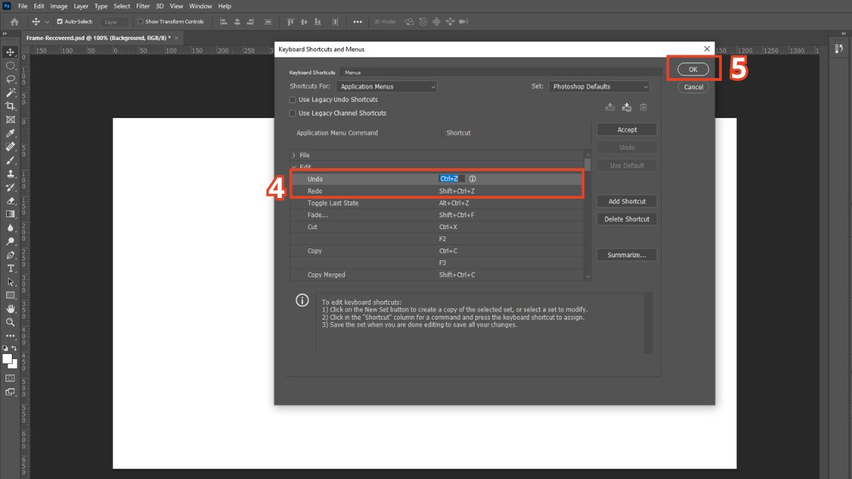 Hướng dẫn thiết lập Undo trong Photoshop 3