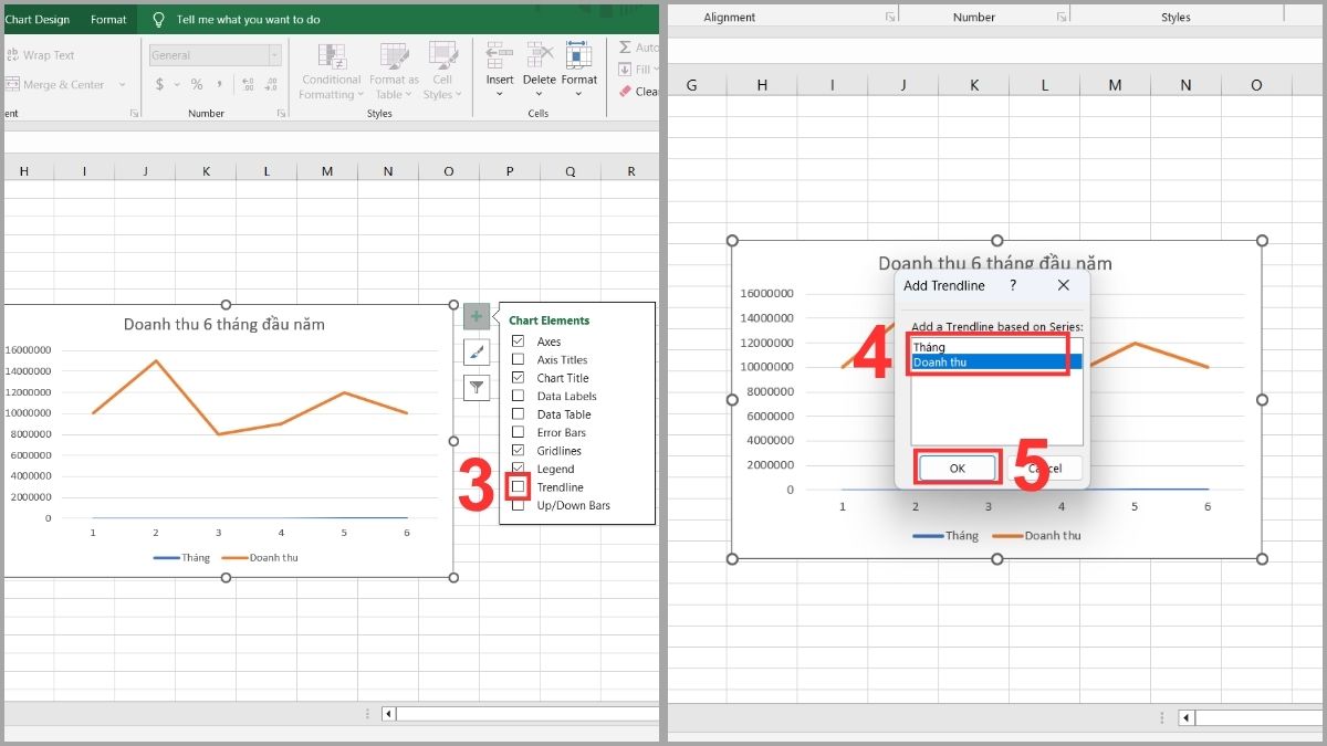 Cách tùy chỉnh biểu đồ đường trong Excel 10
