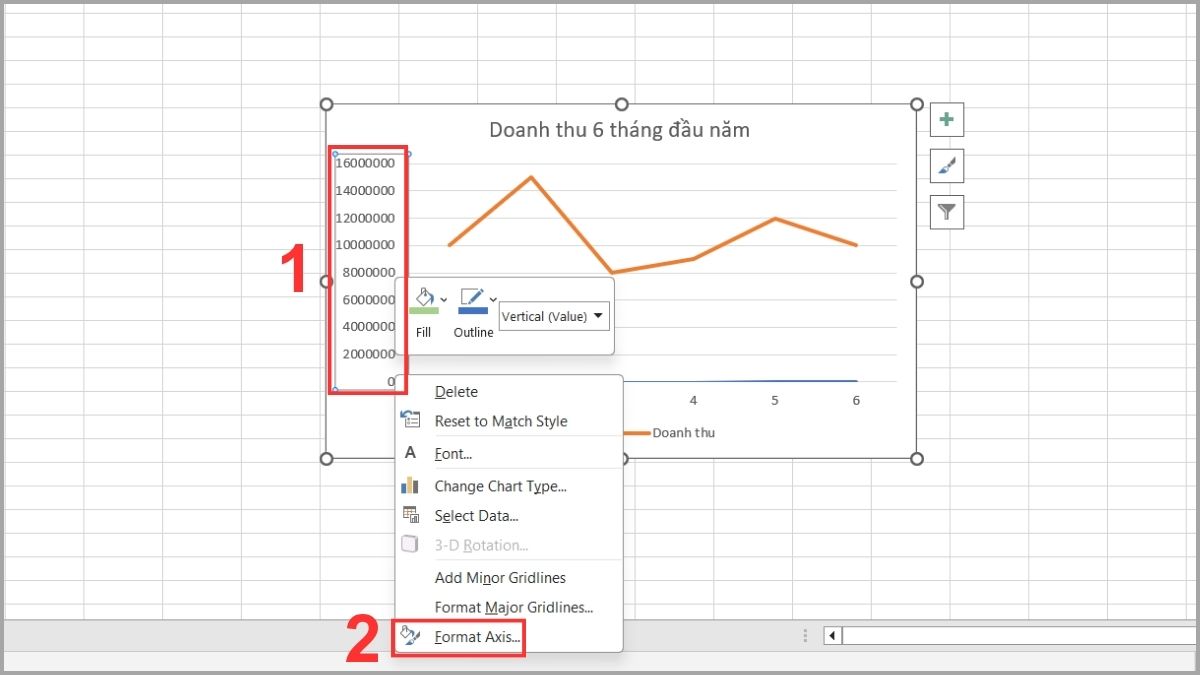 Cách tùy chỉnh biểu đồ đường trong Excel 12