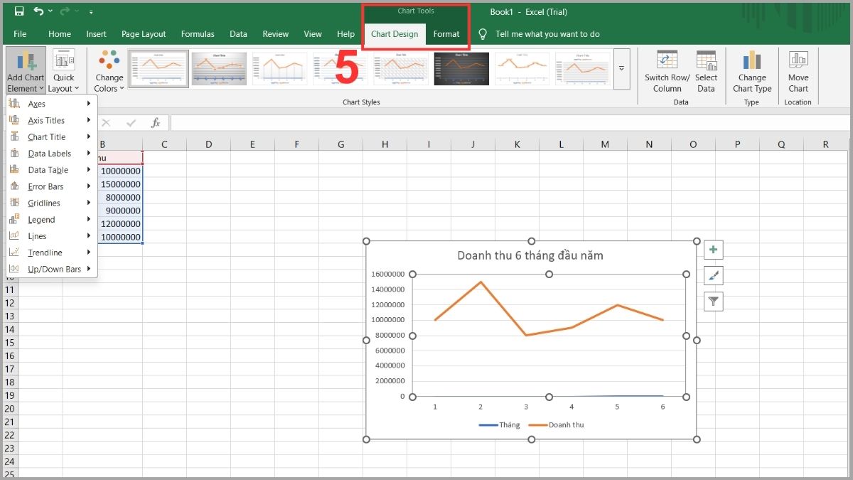 Hướng dẫn cách vẽ biểu đồ đường trong Excel 3