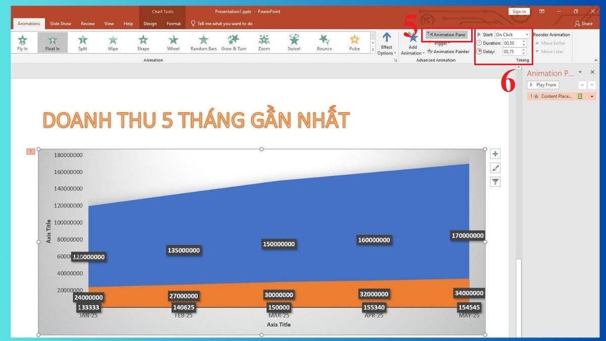 Cách tạo hiệu ứng cho biểu đồ trong PowerPoint 4