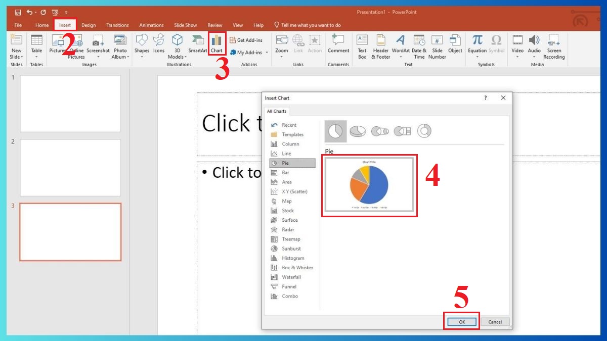 Chi tiết cách vẽ biểu đồ trong PowerPoint 2