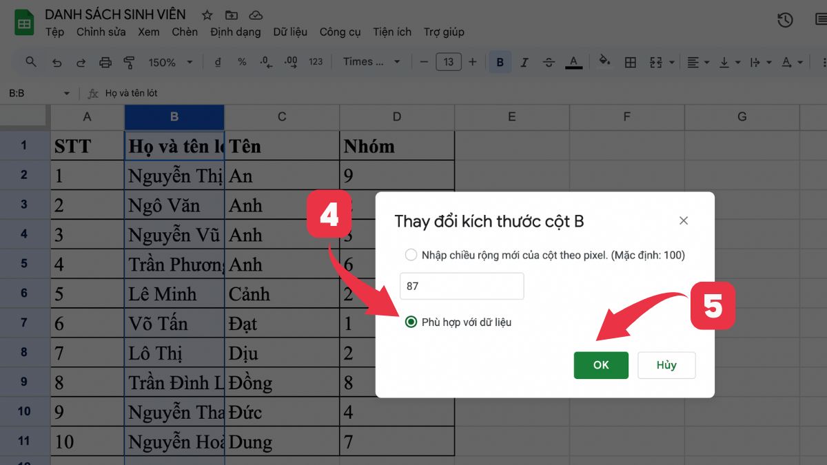 4 cách chỉnh kích thước ô trong Google Sheet dễ thực hiện 10