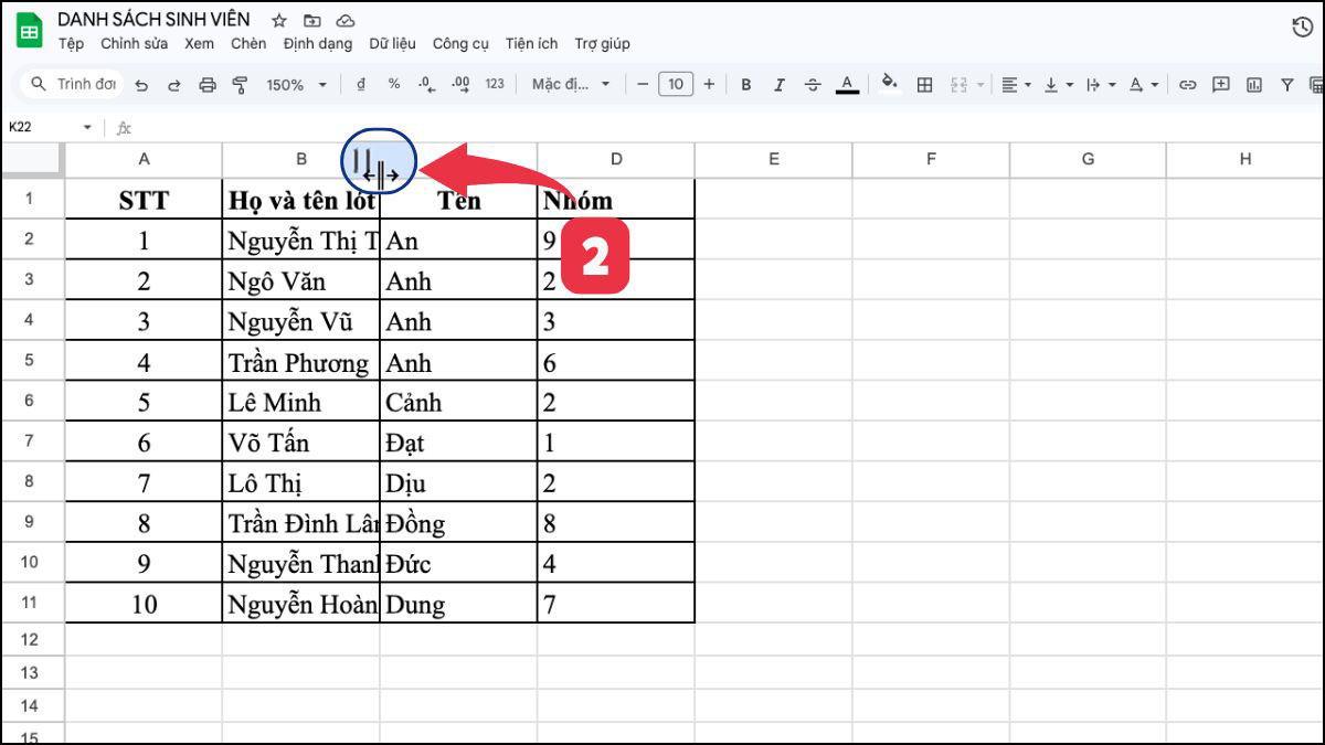 4 cách chỉnh kích thước ô trong Google Sheet dễ thực hiện 12