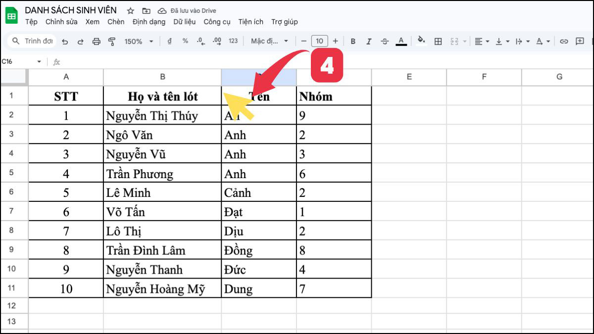 4 cách chỉnh kích thước ô trong Google Sheet dễ thực hiện 4