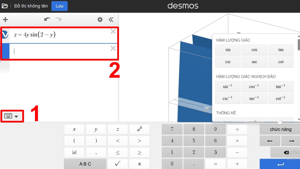 Hướng dẫn cách sử dụng công cụ Desmos 3D 2