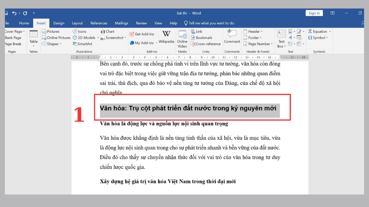 2 cách đổ bóng chữ trong Word đơn giản 4