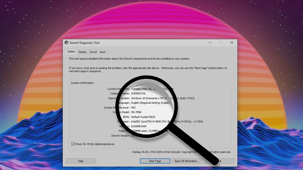 Dxdiag là gì? Hướng dẫn mở Dxdiag trên Windows