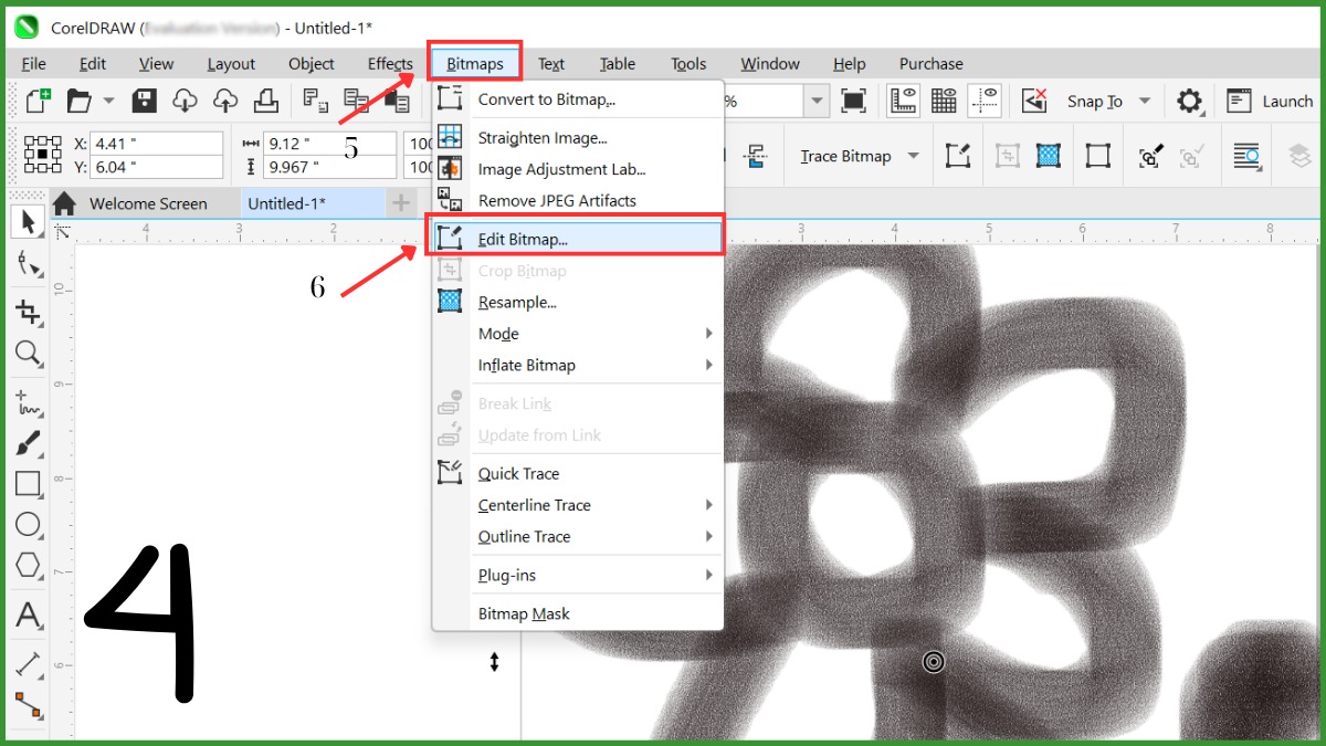Cách khắc phục lỗi Edit Bitmap trong Corel bị ẩn 9
