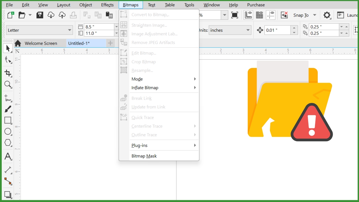 lệnh Edit Bitmap bị ẩn trong CorelDRAW 2