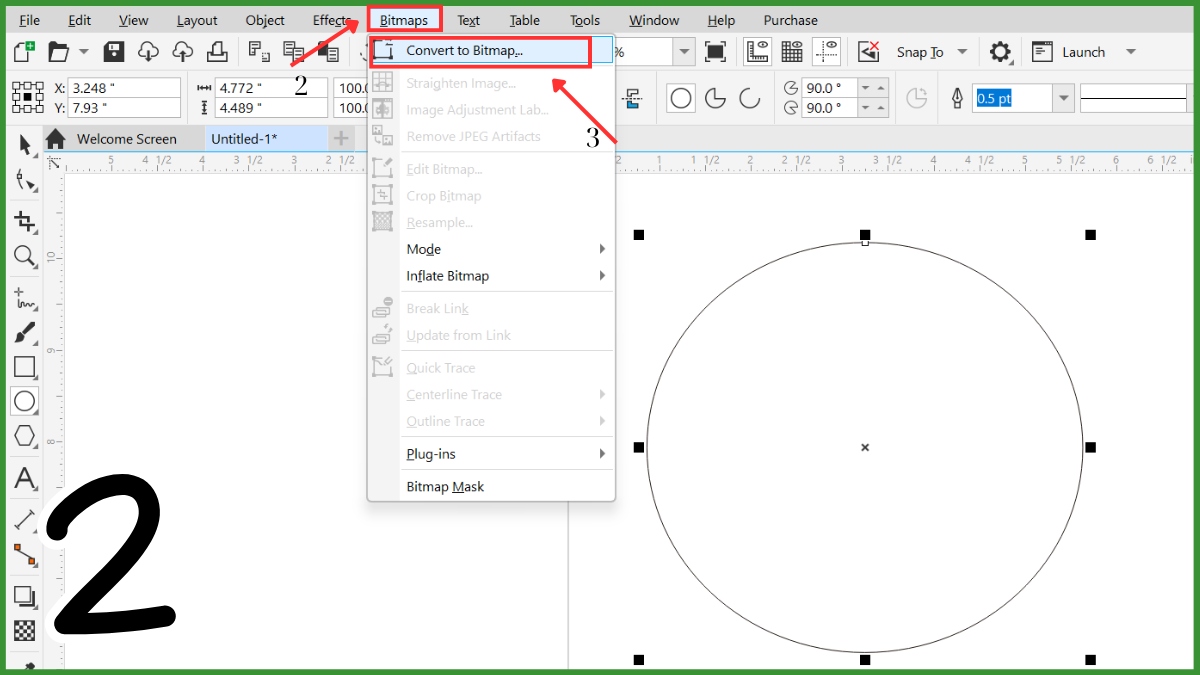 Cách khắc phục lỗi Edit Bitmap trong Corel bị ẩn 3
