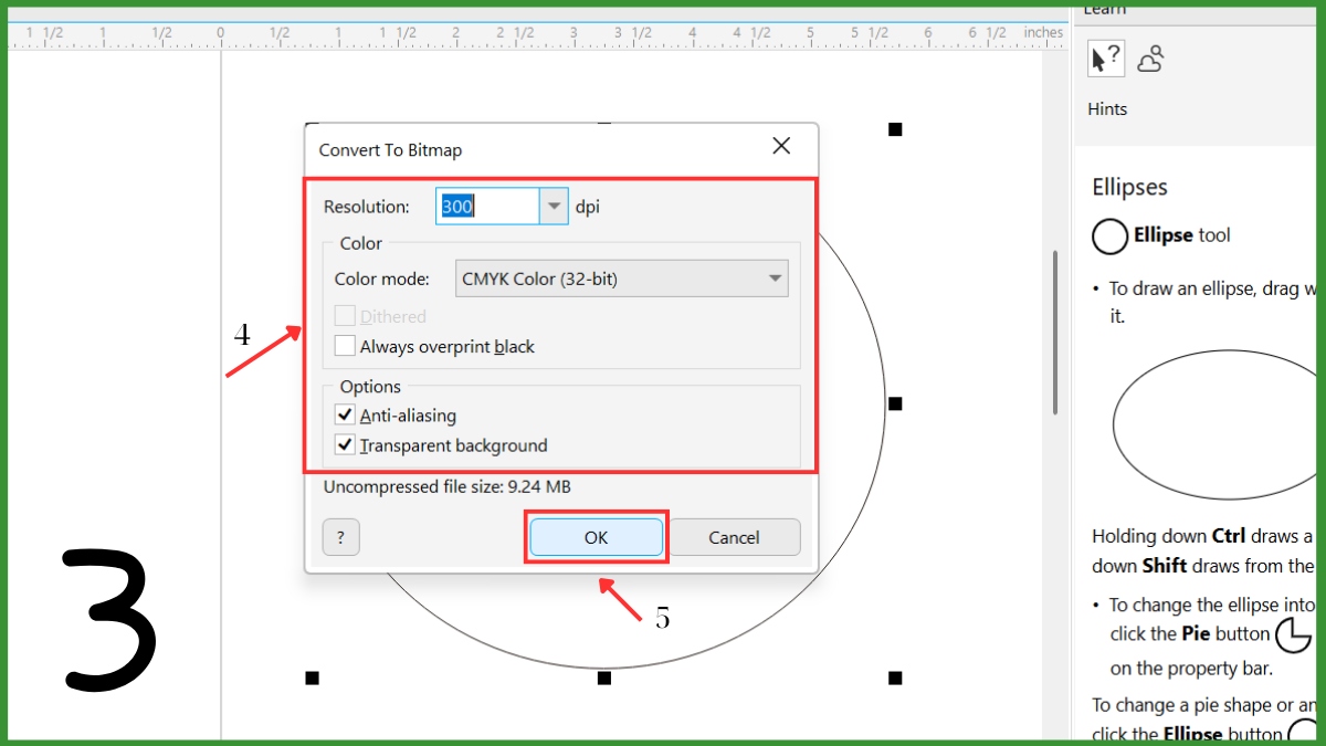 Cách khắc phục lỗi Edit Bitmap trong Corel bị ẩn 4