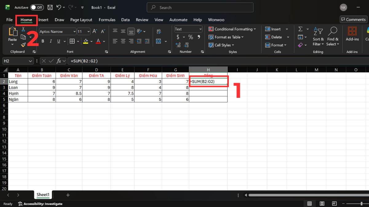 Cách sửa lỗi Excel không hiện công thức trên thanh công cụ 4