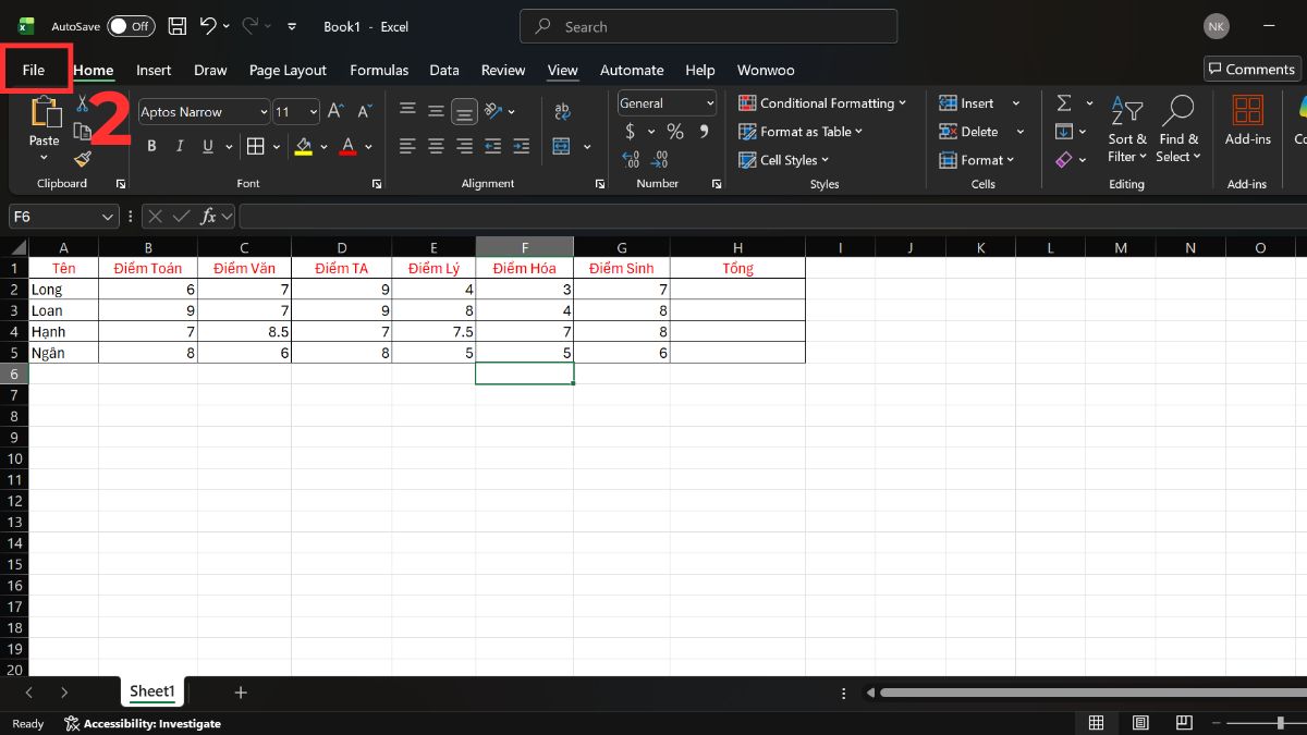 Cách sửa lỗi Excel không hiện công thức trên thanh công cụ 8