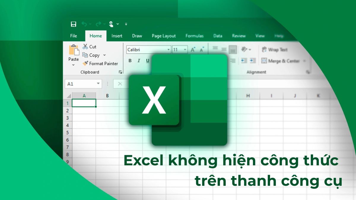 Khắc phục lỗi Excel không hiện công thức trên thanh công cụ
