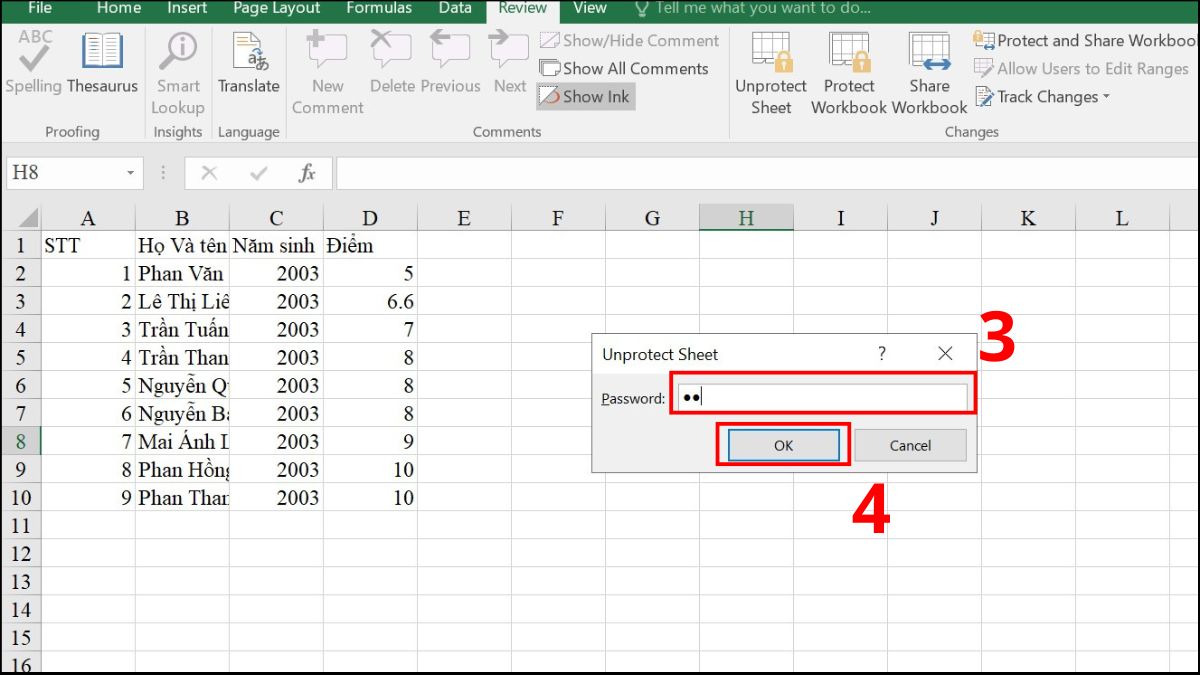 Cách khắc phục lỗi Excel không hiện hàm gợi ý 9