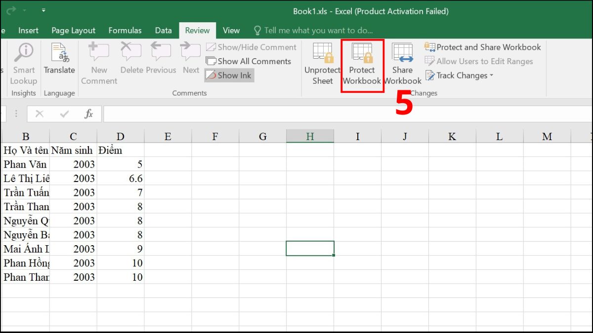 Cách khắc phục lỗi Excel không hiện hàm gợi ý 10