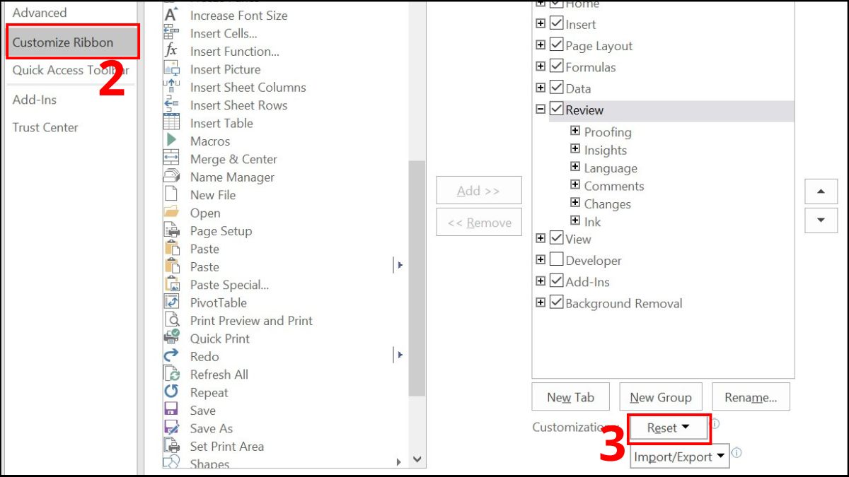 Cách khắc phục lỗi Excel không hiện hàm gợi ý 13