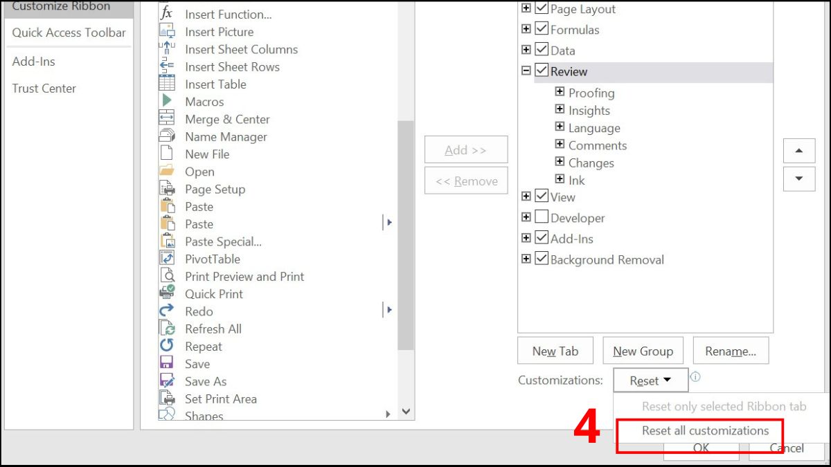 Cách khắc phục lỗi Excel không hiện hàm gợi ý 14
