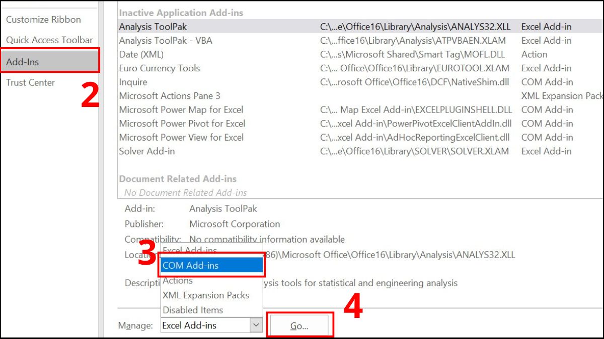 Cách khắc phục lỗi Excel không hiện hàm gợi ý 16