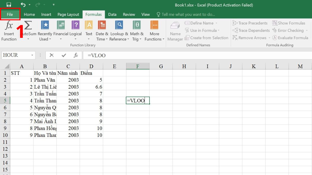 Cách khắc phục lỗi Excel không hiện hàm gợi ý 4