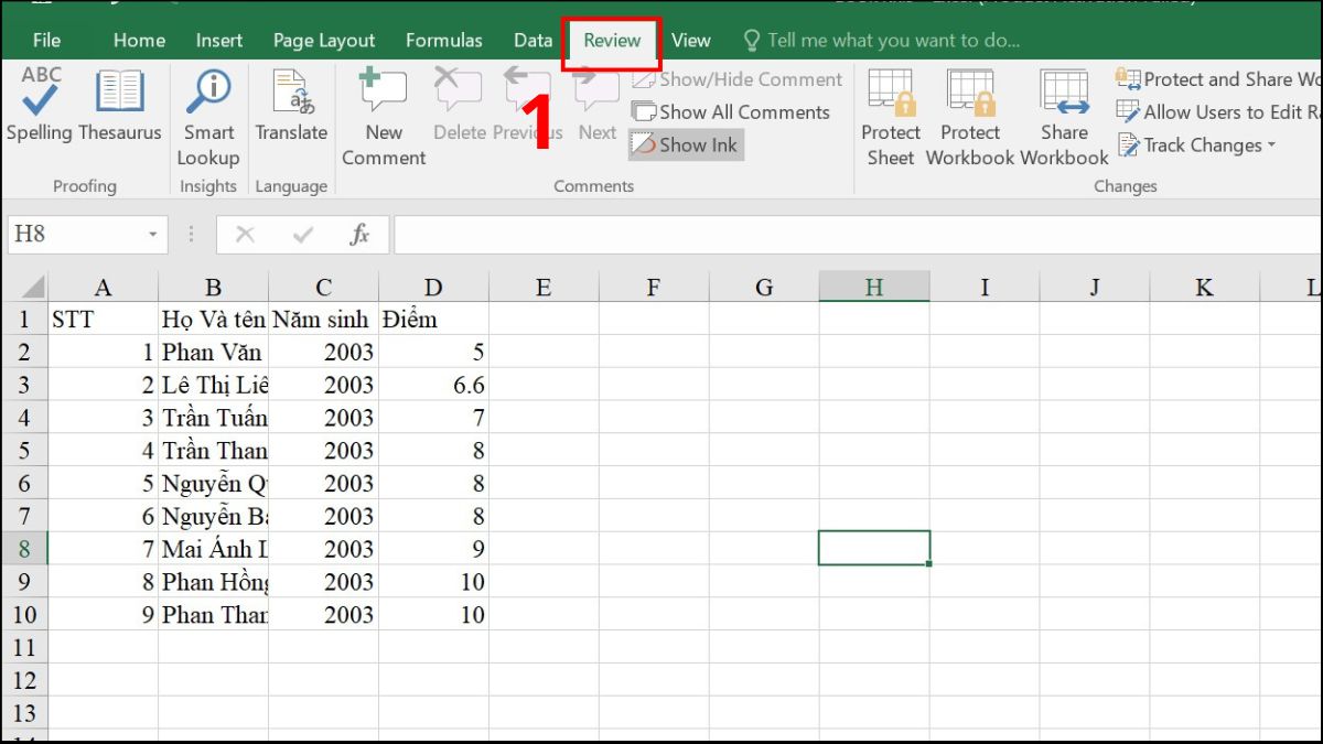 Cách khắc phục lỗi Excel không hiện hàm gợi ý 7