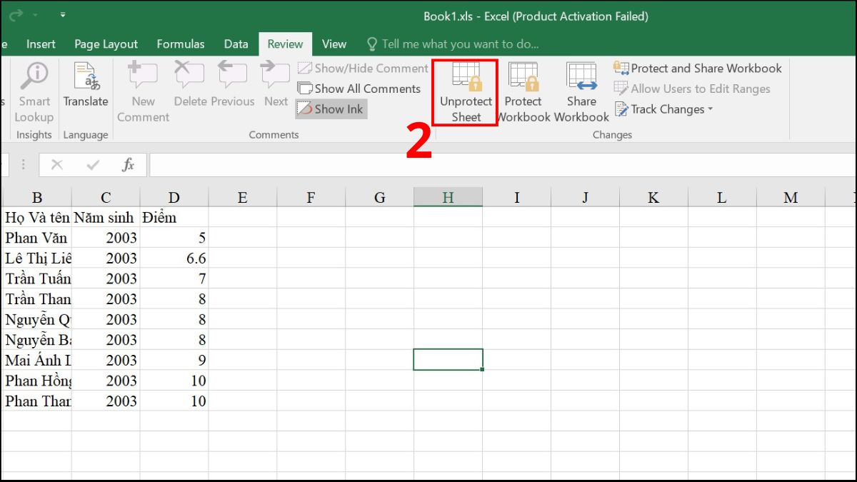 Cách khắc phục lỗi Excel không hiện hàm gợi ý 8
